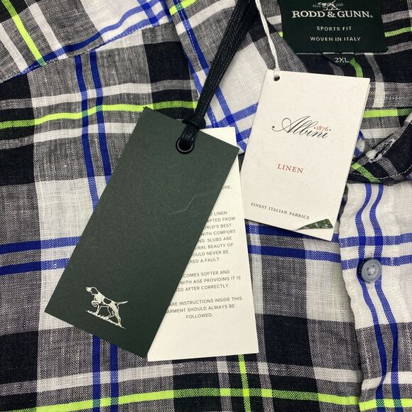 Rodd and Gunn Shirt Mens XXL Sports Fit Linen Plaid Preppy Casual Lightweight - Picture 3 of 10